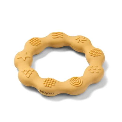 Mασητικό Κρίκος Σιλικόνης Babyono Yellow 825/01