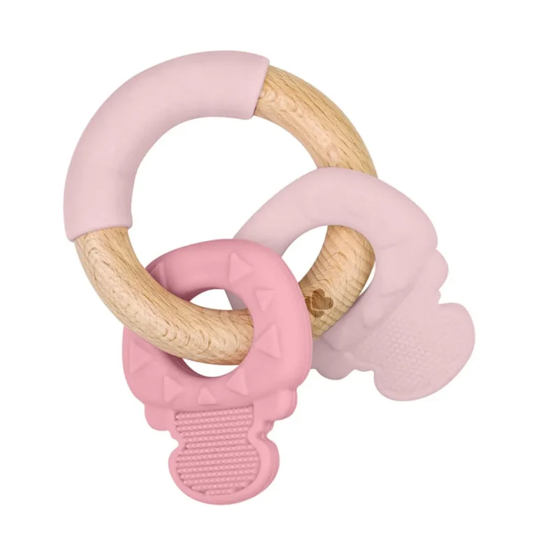 Ξύλινα Μασητικά Κλειδία Οδοντοφυΐας Kikka Boo Keys Pink