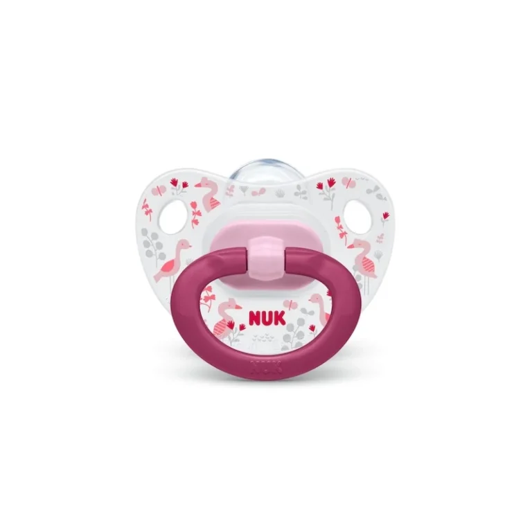 Nuk Happy Days Ορθοδοντική Πιπίλα Σιλικόνης Λευκή & Ροζ Για 0-6 Μηνών