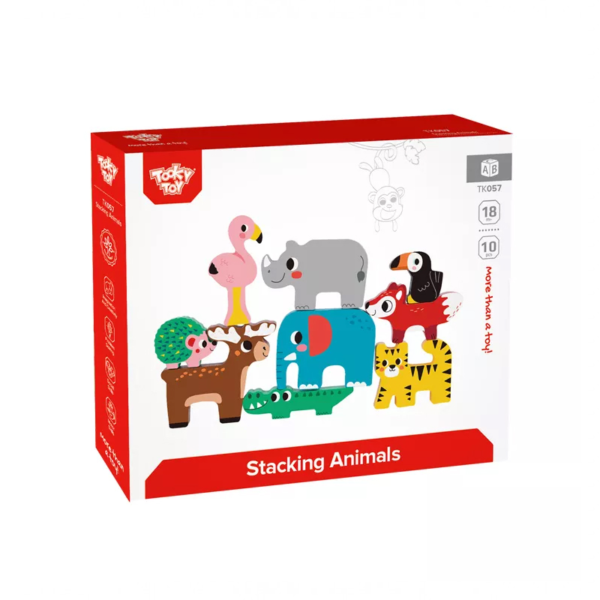 Ξύλινα Ζωάκια Ισορροπίας Tooky Toys με πολύχρωμες φιγούρες ζώων.