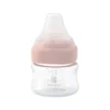 Γυάλινο μπιμπερό 100ml Kikka Boo Pink με ασύμμετρη θηλή σιλικόνης αντικολική.