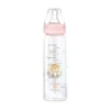 Γυάλινο μπιμπερό 240ml Kikka Boo Savanna Pink με θηλή σιλικόνης.