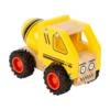 Ξύλινη μπετονιέρα Small Foot με πιστοποίηση FSC® και λαστιχένιους τροχούς, ιδανική για παιδικό παιχνίδι.