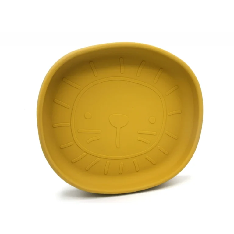 The Cotton Cloud Πιατάκι Σιλικόνης Alfie the Lion Mustard – Σιλικόνη, Βάση Αναρρόφησης