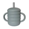 LOO UP Ποτηράκι Σιλικόνης 2IN1 Grey 160ml – Ασφαλές, χωρίς BPA, με ερμητικό καπάκι
