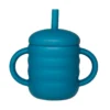 LOO UP Ποτηράκι Σιλικόνης 2IN1 Blue 160ml – Ασφαλές, χωρίς BPA, με ερμητικό καπάκι