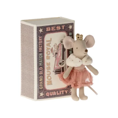 Maileg Princess Mouse, Little Sister in Matchbox - Πριγκίπισσα ποντικάκι σε σπιρτόκουτο