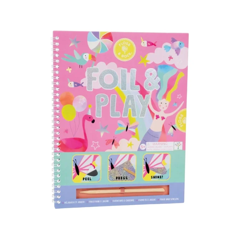 Floss & Rock FOIL & PLAY Fantasy – Σετ χειροτεχνίας με 8 σελίδες και 20 φύλλα foil