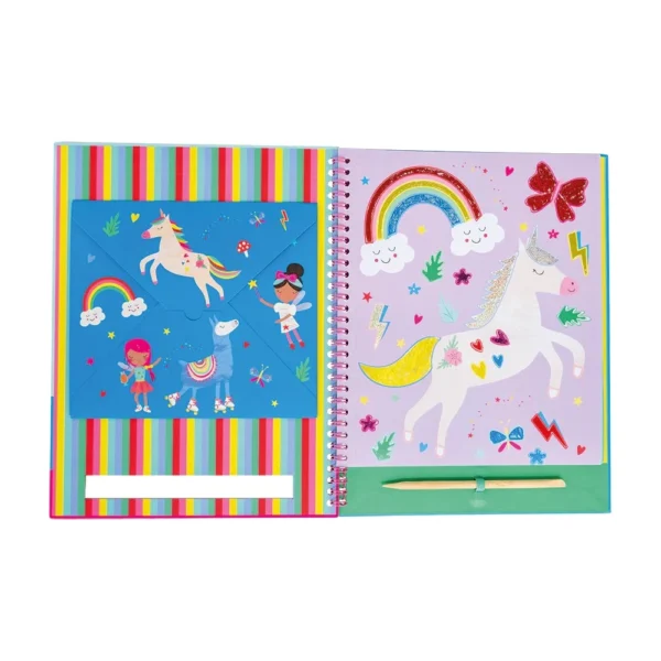 Floss & Rock FOIL & PLAY Rainbow Fairy – Σετ χειροτεχνίας με 8 σελίδες και 20 φύλλα foil