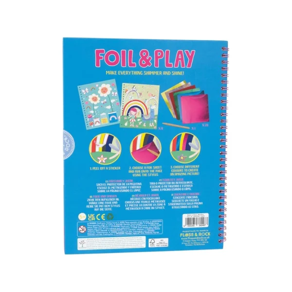 Floss & Rock FOIL & PLAY Rainbow Fairy – Σετ χειροτεχνίας με 8 σελίδες και 20 φύλλα foil