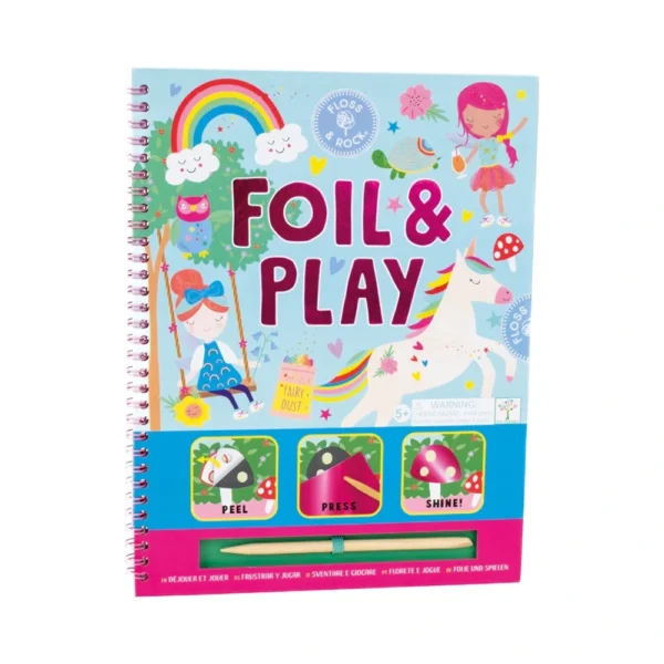 Floss & Rock FOIL & PLAY Rainbow Fairy – Σετ χειροτεχνίας με 8 σελίδες και 20 φύλλα foil