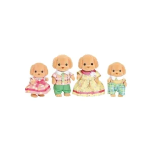 Οικογένεια Toy Poodle της Sylvanian Families με τον πατέρα, τη μητέρα και τα δύο παιδιά, έτοιμοι για παιχνίδι!