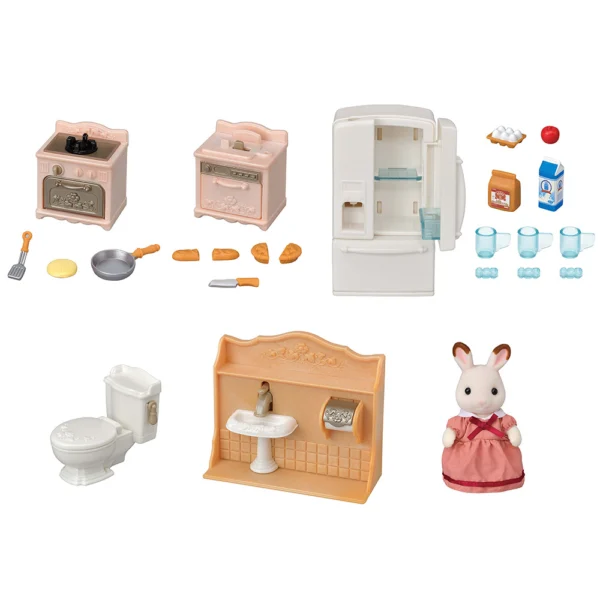 Διαδραστικό Βασικό Σετ Επίπλων Sylvanian Families με φιγούρα & αξεσουάρ.