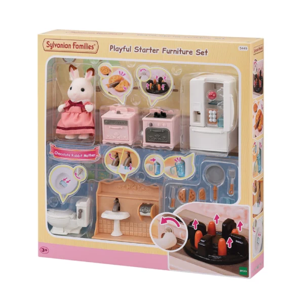 Διαδραστικό Βασικό Σετ Επίπλων Sylvanian Families με φιγούρα & αξεσουάρ.
