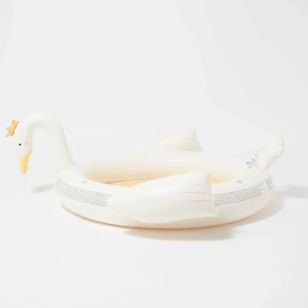 SUNNYLiFE Princess Swan φουσκωτή παιδική πισίνα με σπρινκλερ