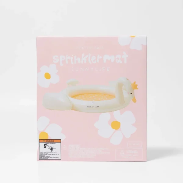 SUNNYLiFE Princess Swan φουσκωτή παιδική πισίνα με σπρινκλερ
