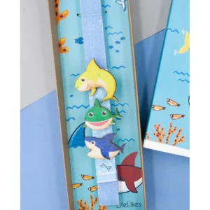 Λαμπάδα με καρχαρίες και μαγνητάκια Baby Shark σε κουτί