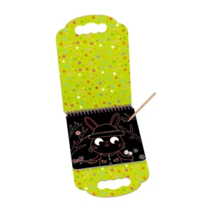 Tooky Toy μπλοκ scratch ζωάκια με ξύλινο εργαλείο και λαβή