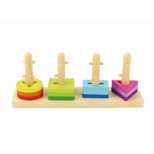 Ξύλινα Γεωμετρικά Σχήματα Στοίβαξης Tooky Toy για Παιδιά