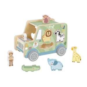 Tooky Toy Ξύλινο Τζιπ Σαφάρι με Ζωάκια για παιδιά