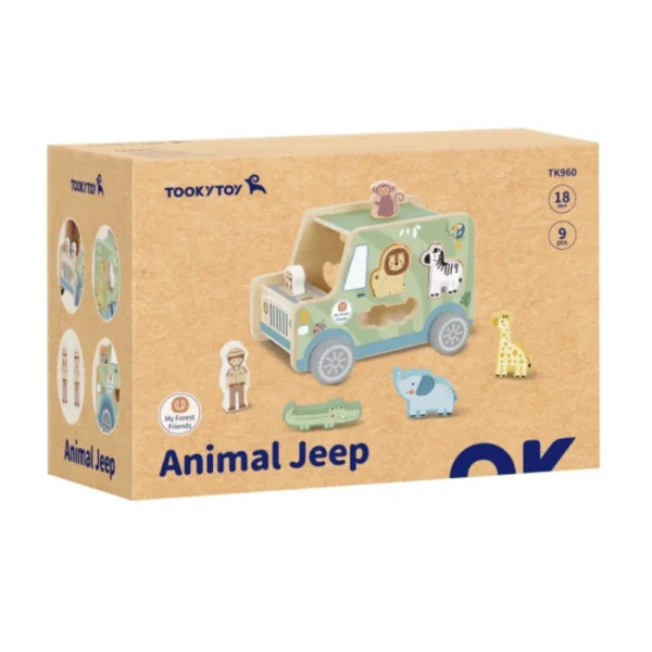 Tooky Toy Ξύλινο Τζιπ Σαφάρι με Ζωάκια για παιδιά