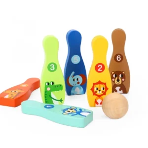 Ξύλινες Κορίνες Μπόουλινγκ Tooky Toy με Ζωάκια