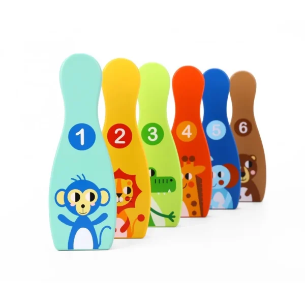 Ξύλινες Κορίνες Μπόουλινγκ Tooky Toy με Ζωάκια
