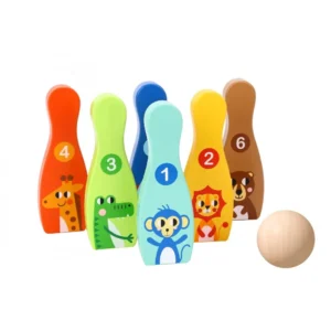 Ξύλινες Κορίνες Μπόουλινγκ Tooky Toy με Ζωάκια