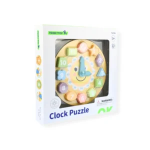 Ξύλινο Ρολόι Εκμάθησης Ώρας Tooky Toy με Παστέλ Χρώματα