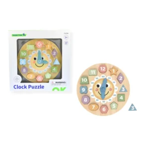 Ξύλινο Ρολόι Εκμάθησης Ώρας Tooky Toy με Παστέλ Χρώματα