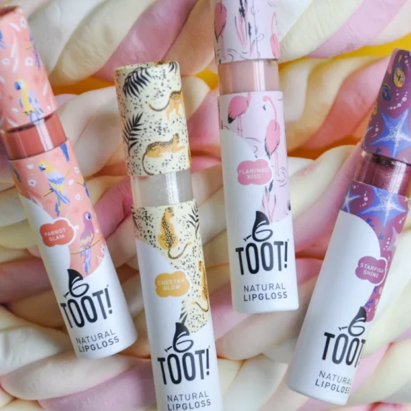 TOOT! φυσικό λιπ γκλος για παιδιά Flamingo Kiss με ροζ απόχρωση