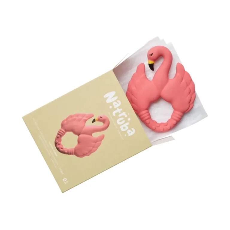Natruba Μασητικό Flamingo Pink | Φυσικό Καουτσούκ, Χειροποίητο, Από 0+ Μηνών