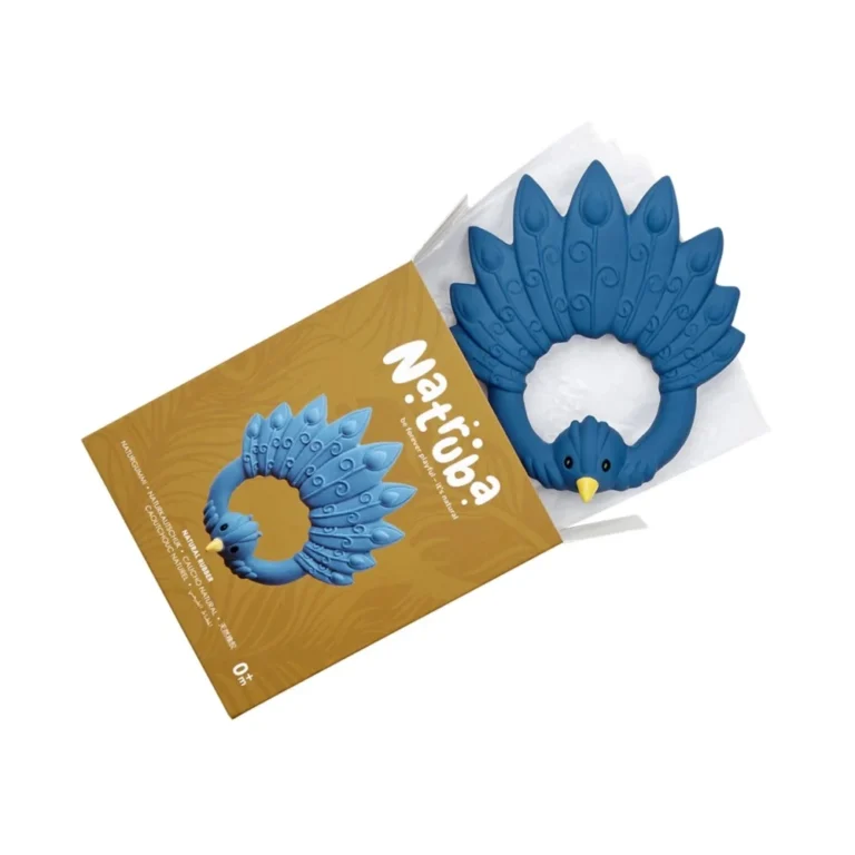Natruba Μασητικό Peacock Blue | Φυσικό Καουτσούκ, Χειροποίητο, Από 0+ Μηνών