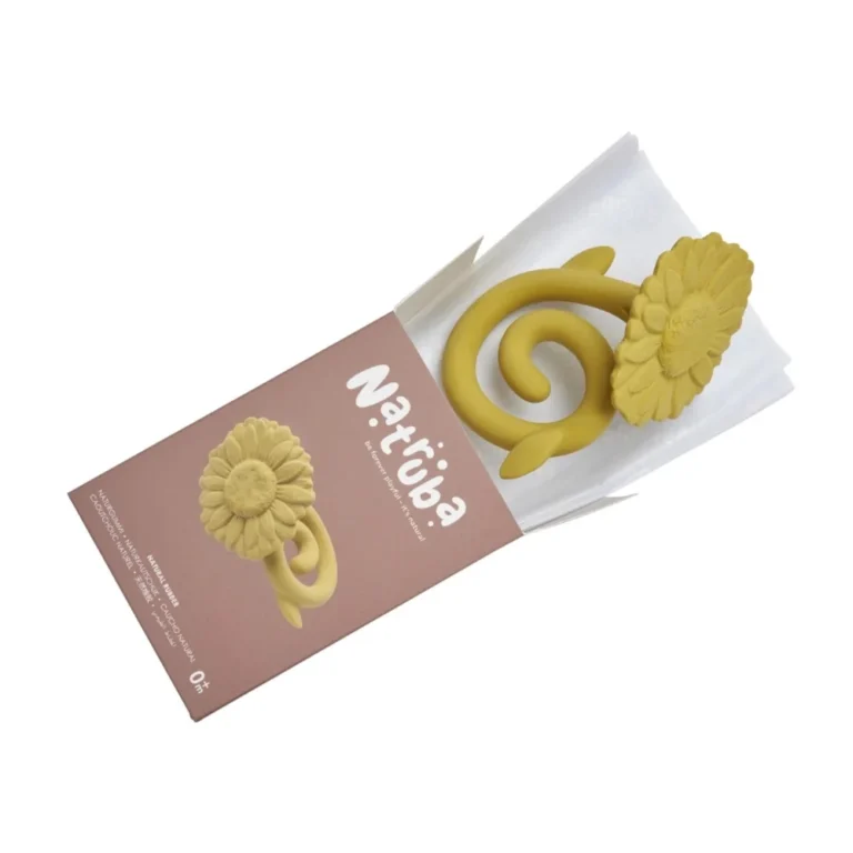 Natruba Μασητικό Sunflower Yellow | Φυσικό Καουτσούκ, Χειροποίητο, Από 0+ Μηνών