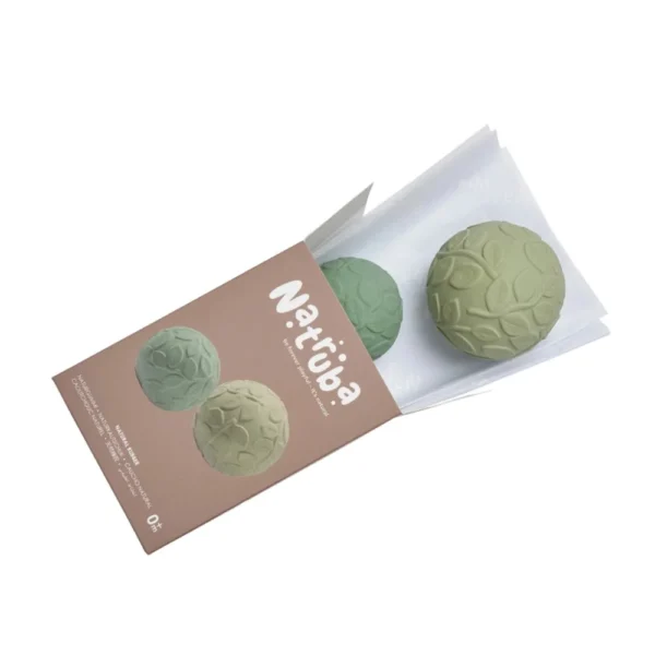Natruba αισθητηριακές μπάλες Leaf Green από φυσικό καουτσούκ
