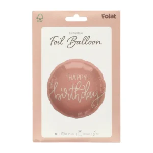 Foil Balloon Happy Birthday Crème Rose 45 εκ. Folat
