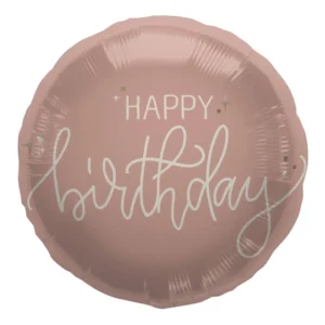 Foil Balloon Happy Birthday Crème Rose 45 εκ. Folat