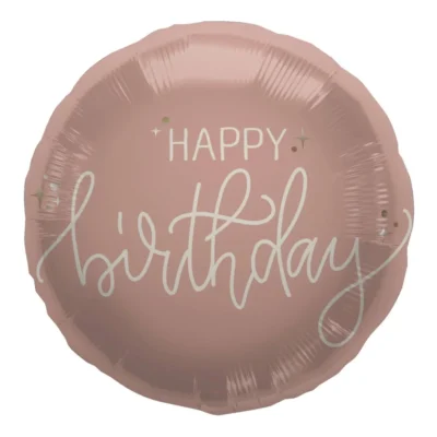 Foil Balloon Happy Birthday Crème Rose 45 εκ. Folat