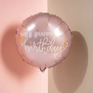 Foil Balloon Happy Birthday Crème Rose 45 εκ. Folat