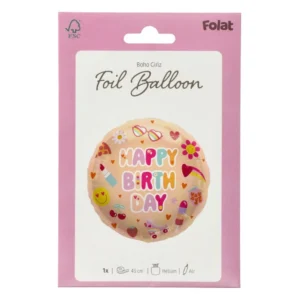 Μπαλόνι Foil Happy Birthday Boho Girlz 45εκ