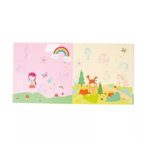 Floss & Rock Rainbow Fairy Σετ Σφραγίδες | 8 Ξύλινες Σφραγίδες, 4 Μελάνια & Βιβλιαράκι 24 Σελίδων