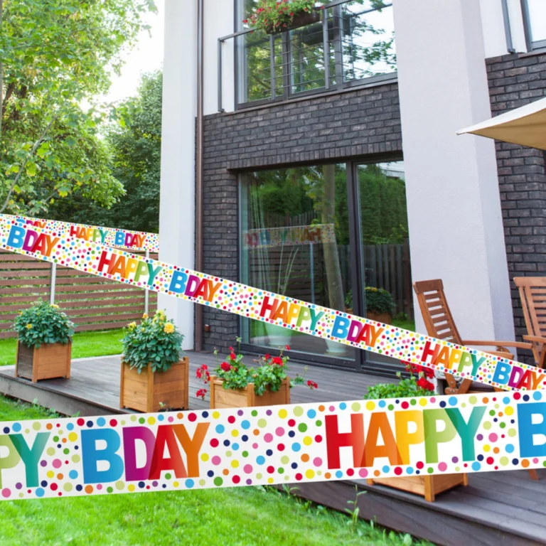 Happy Bday Ταινία με Βούλες 15 Μέτρα | Χρωματιστή Ταινία Γενεθλίων Rainbow Dots