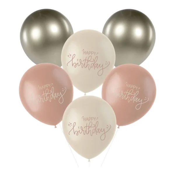 Latex Μπαλόνια Crème Rose 6 τεμάχια
