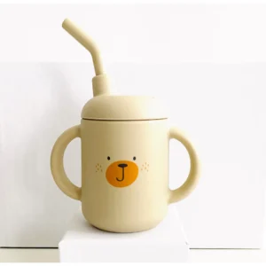 Ποτηράκι Σιλικόνης Les Petits Citrons με Καλαμάκι Bear 120ml