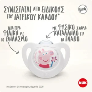 NUK Peppa Pig Star Πιπίλα Σιλικόνης Μέγεθος 1 2 Τεμάχια