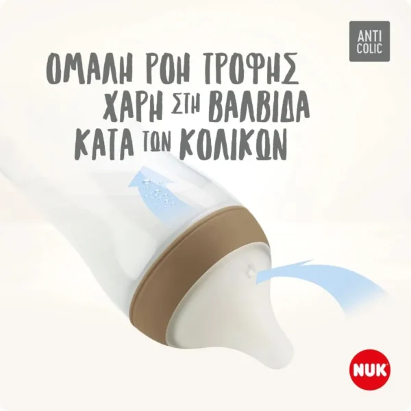 NUK Μπιμπερό Perfect Match Γυάλινο 120ml με Θηλή Σιλικόνης και Δείκτη Θερμοκρασίας