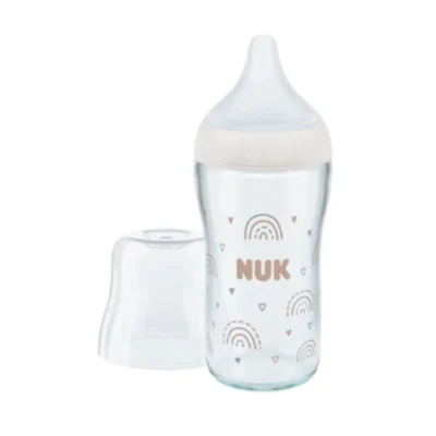 NUK Μπιμπερό Perfect Match Γυάλινο 120ml με Θηλή Σιλικόνης και Δείκτη Θερμοκρασίας