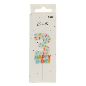 Κεράκι Γενεθλίων Cozy Sprinkles Αριθμός 3 Πολύχρωμο