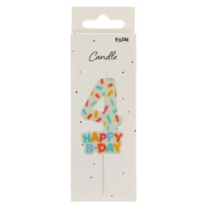 Κεράκι Γενεθλίων Cozy Sprinkles Αριθμός 4 Πολύχρωμο