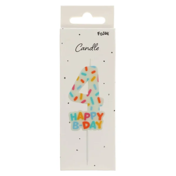 Κεράκι Γενεθλίων Cozy Sprinkles Αριθμός 4 Πολύχρωμο